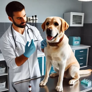Dog is giving vaccination