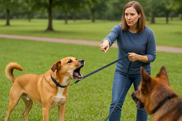 A dog bark at other dogs