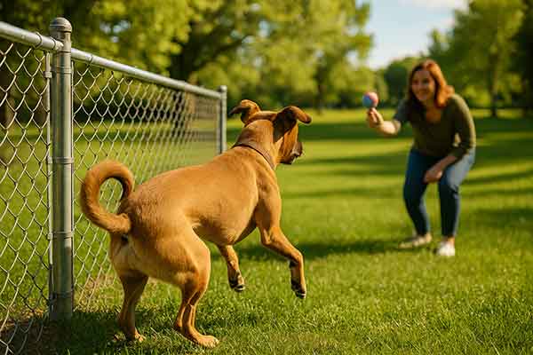 keep a dog from jumping the fence